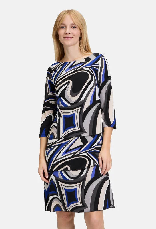 Premium Women's Wear At Limited-Time Offers Tiered Patterned Dress