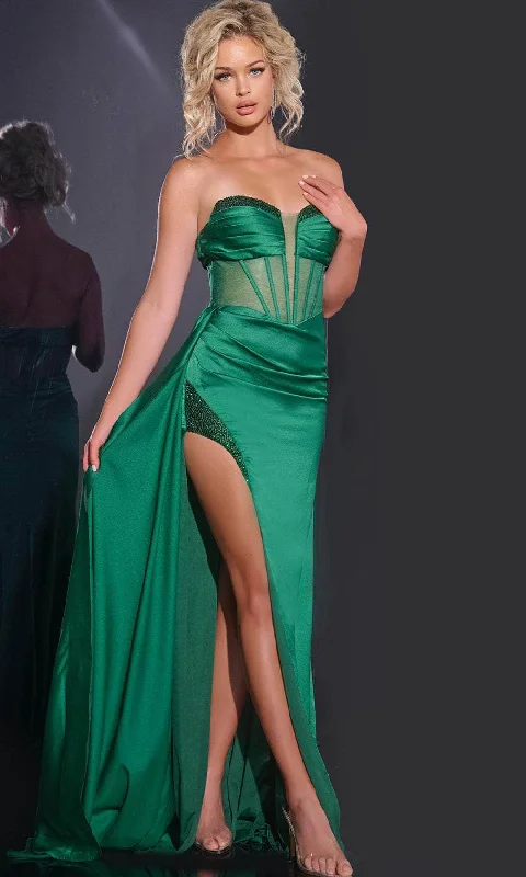 Unbeatable Prices Jovani 43157 - Corset Sheath Prom Gown with Slit