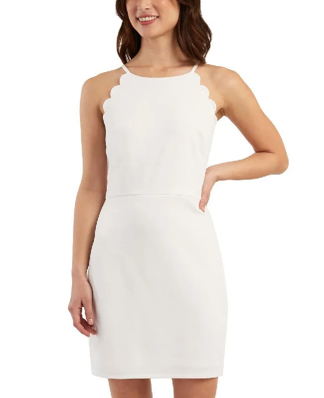 Seasonal Fashion XXS - bcx white scalloped mini dress