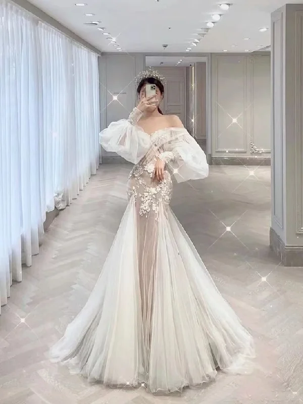 Best Deals Of The Season Popular Mermaid Lace Wedding Dresses, Bubble Sleeve Newest Bridal Gowns, Elegant Wedding Dresses Y4484 Best Deals Of The Season Popular Mermaid Lace Wedding Dresses, Bubble Sleeve Newest Bridal Gowns, Elegant Wedding Dresses Y4484