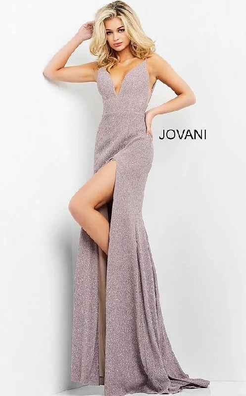 All Season Fashion Collection Jovani 02914 Prom Long Formal Slit Glitter Dress