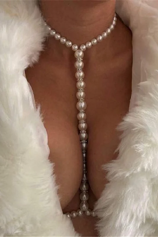 Dive Into Trendy Women's Fashion Simple Pearl Beaded Body Necklace