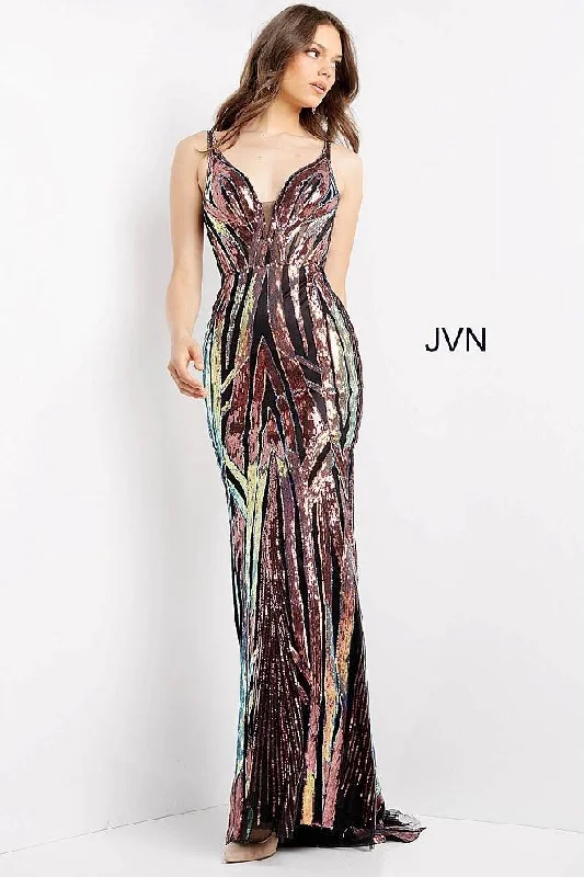 Trend Setting Threads Jovani 04549 Prom Long Multi Spaghetti Strap Dress