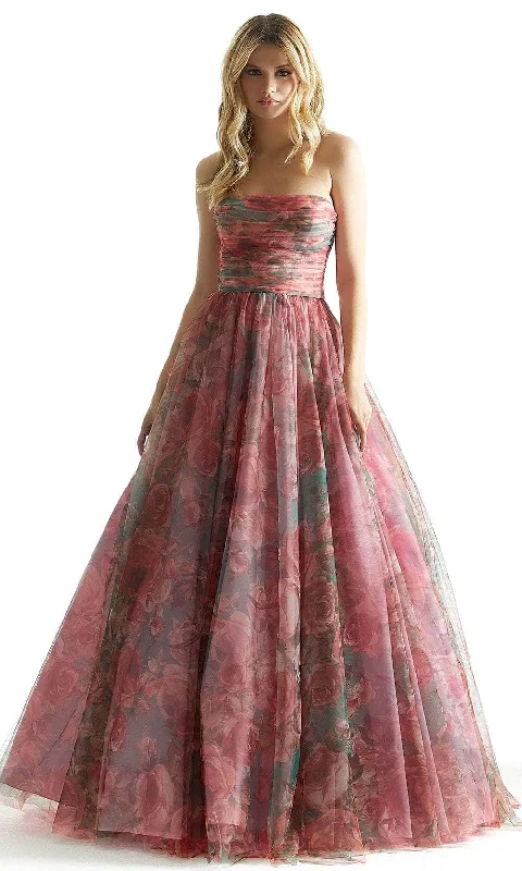 Seasonal Sale Mori Lee 49057 - Ruched Floral Prom Dress