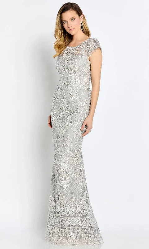 Bundle Offer Cameron Blake CB105 - Cap Sleeve Sequin Lace Evening Gown