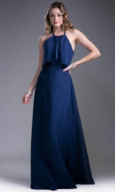 Women Clothes Ladivine 13031 - Illusion Halter A-line Gown