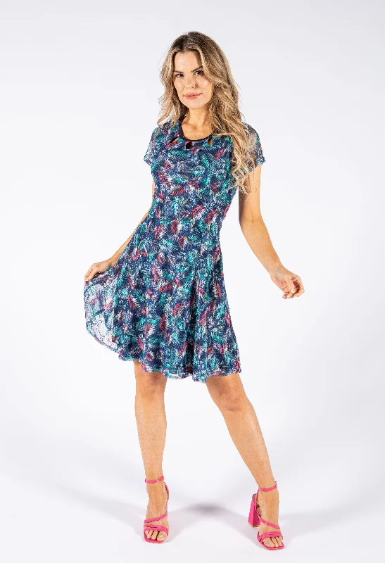 Chic Styles, Sharp Prices Tropical Print Lace Dress