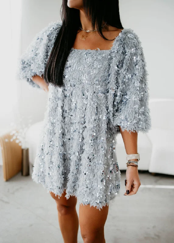 Athleisure Style Sale Tyra Sequin Babydoll Dress