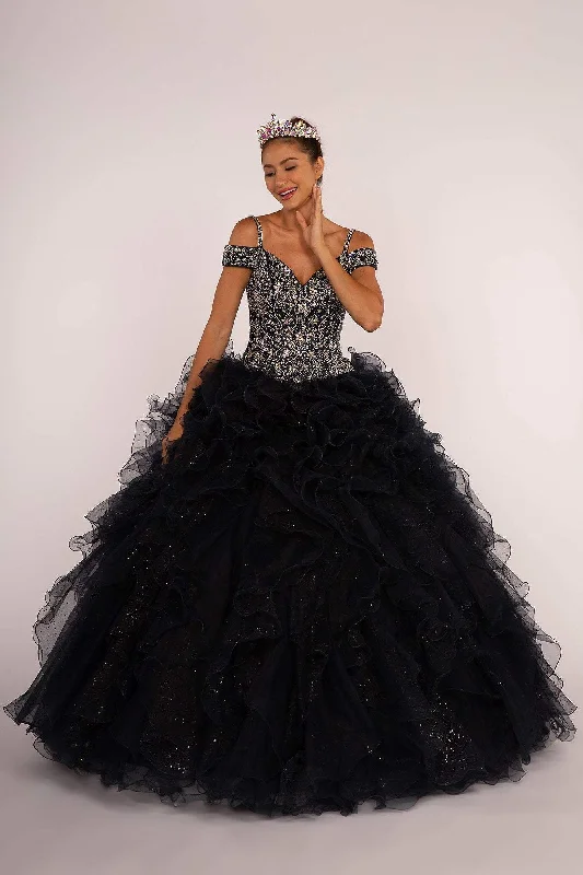 Modern Women’s Wardrobe Essentials Elizabeth K - GL2516 Intricately Ornate Bodice Ruffled Ballgown