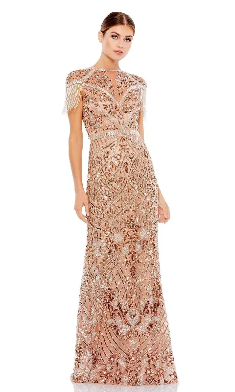 Special Offers, Don't Miss Mac Duggal - 5452 Contemporary Fringe Beaded Column Gown