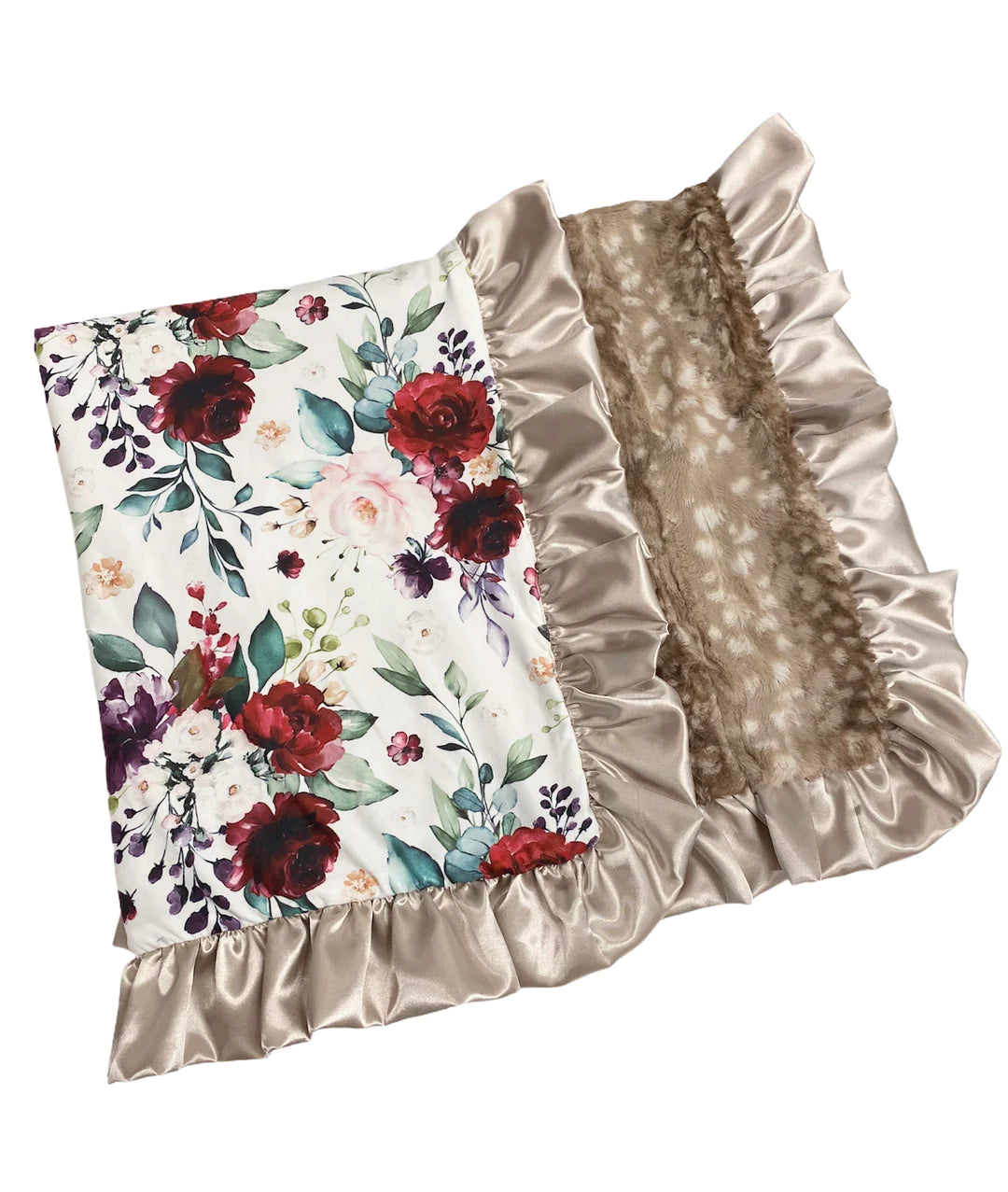 Trendy Styles Lush Floral Fawn Plush Blanket