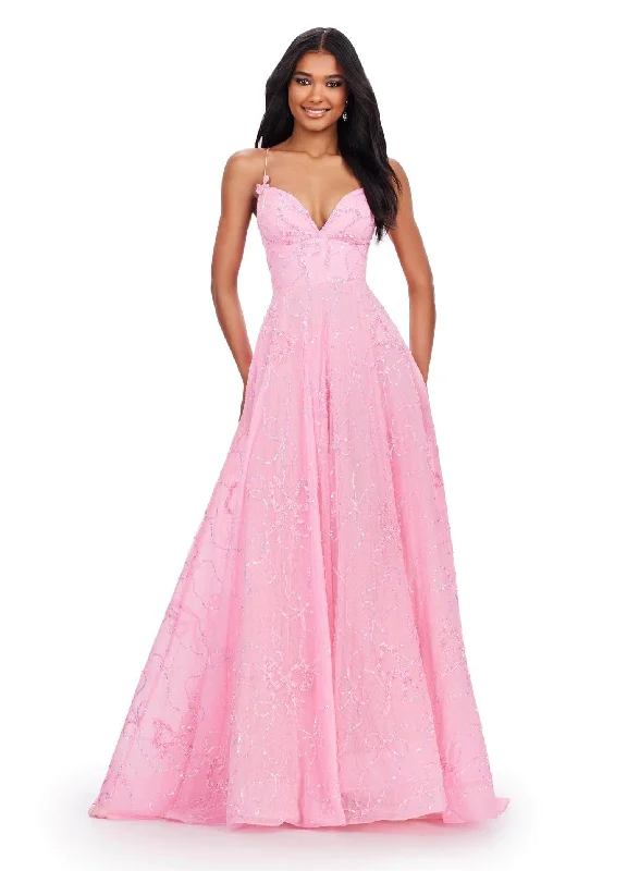 Women’s Casual Dresses Ashley Lauren 11658 - Spaghetti Strap A-Line Evening Gown