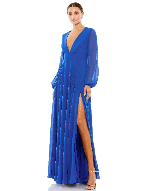 Classy Style Discounts Mac Duggal 55682 Long Formal Chiffon Dress