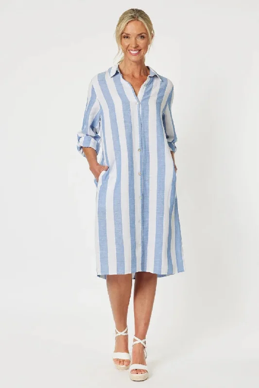 Comfortable Women's Apparel Gordon Smith Collection - 45691 Hamptons Stripe Dress