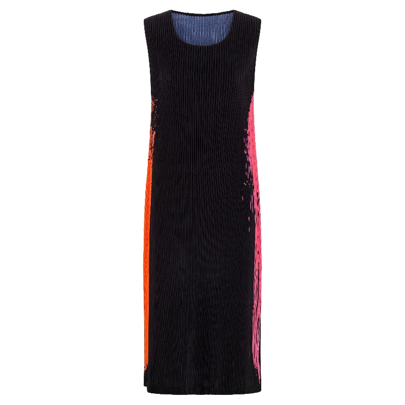 Feminine Charm Plisse Paint Dress