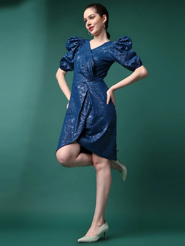 Affordable Women's Fashion Cotton Lycra Embossed Print Western Dress