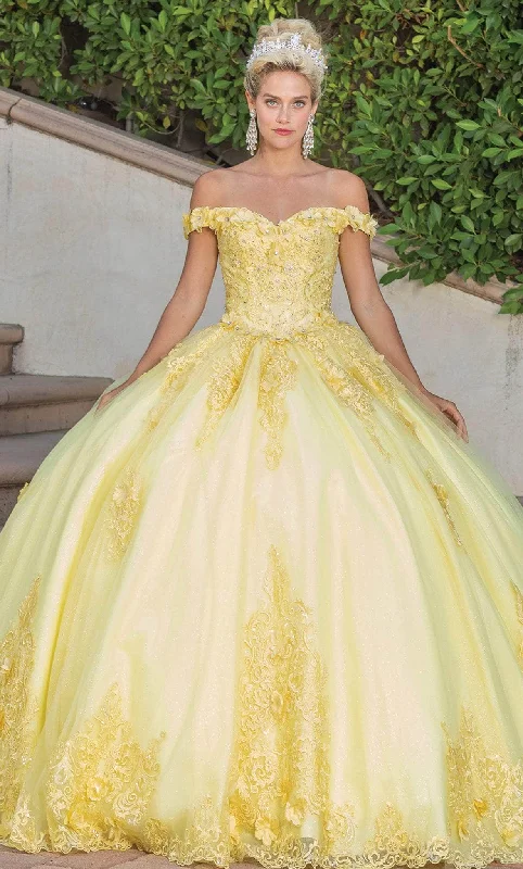 Casual Fashion Dancing Queen 1739 - 3D Floral Applique Quinceanera Ballgown