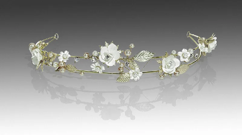 Glamorous Evening Wear Porcelain Floral Tiara