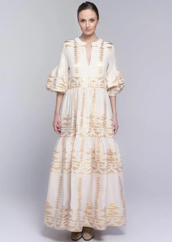 Modern Casual Clothing Maxi Gold Dress
