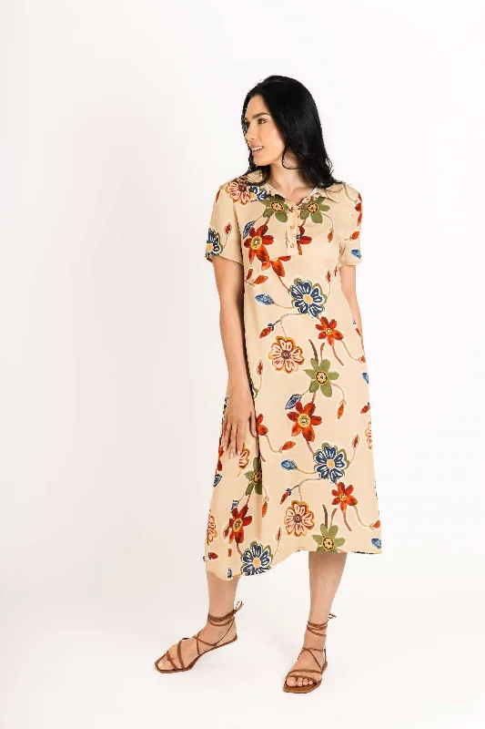 Festival Fashion Patricia  Floral Dress Stone