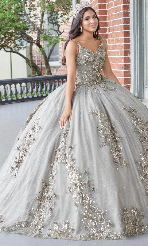 Casual Chic Quinceanera Collection 26052 - Sequined Floral Quinceanera Dress