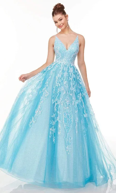 Unleash Your Fashion Alyce Paris - 61101 V-Neck Embellished Tulle Ballgown