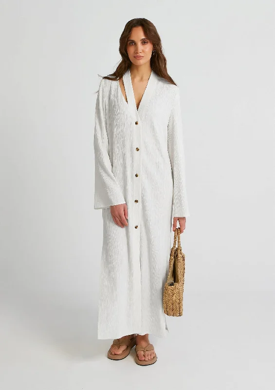 Sophisticated Fashion White Premium Oyster Crush Women Party Wear Dress