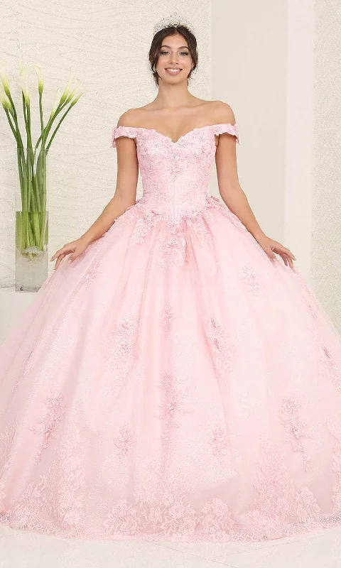 Edgy Fashion Deals May Queen LK260 - Off Shoulder Floral Ballgown