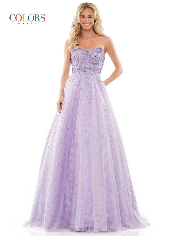 Big Savings Colors 2939 Colors Prom Long Strapless Dress