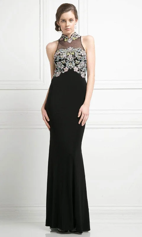 Browse Our Top Products Cinderella Divine CK43 - Cutout Back Halter Evening Gown