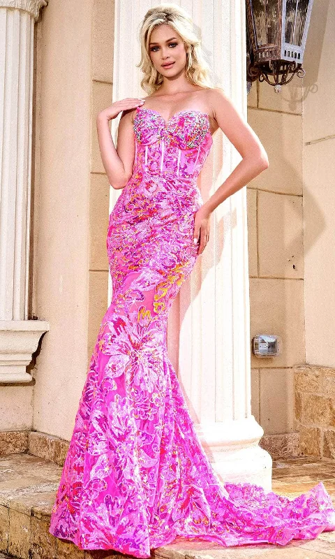 Elegant Women’s Fashion Portia and Scarlett PS24347 - Sequin Embellished Mermaid Prom Gown