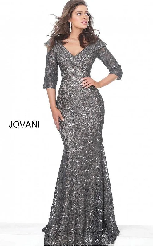 Innovate Your Wardrobe Jovani 03426 Long Long Sleeve Formal Lace Evening Gown