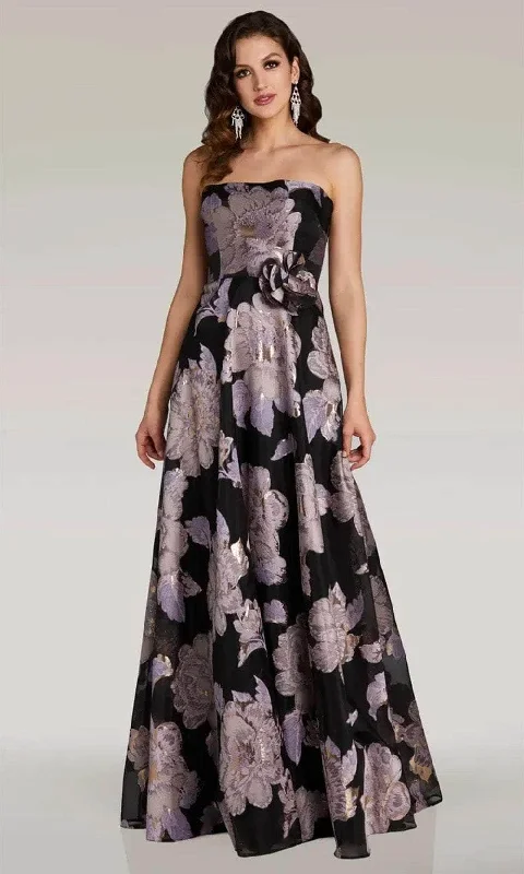 Boutique Styles Gia Franco 12373 - Floral A-Line Evening Dress
