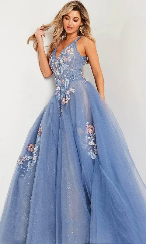 Seasonal Fashion Jovani 37468 - Floral Embroidered Ballgown