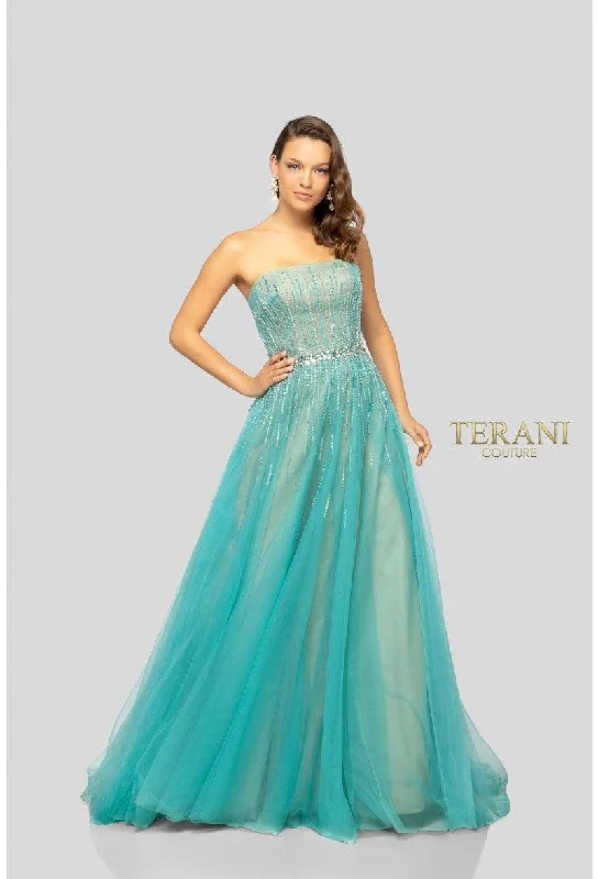 Clothing Online Terani Couture 1912P8557 Strapless Long Prom Dress