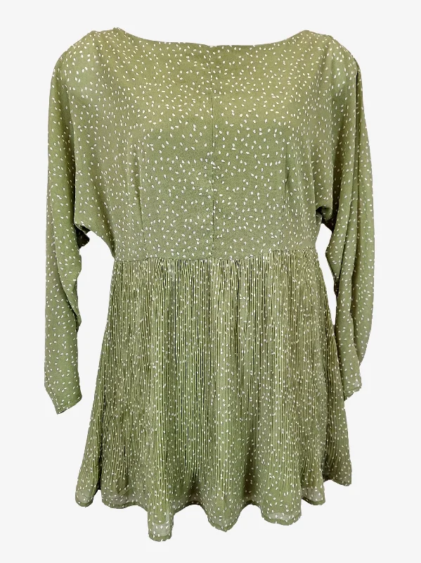 Contemporary Casual Deals Atmos & Here Khaki Speckle Plisse Mini Dress Size 14