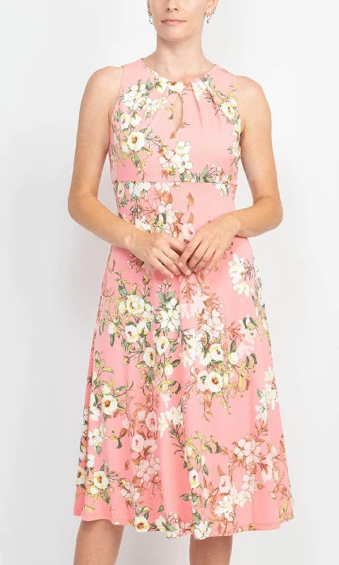 Fresh Fashion Discounts London Times T4470M - Floral Printed Sleeveless Dress