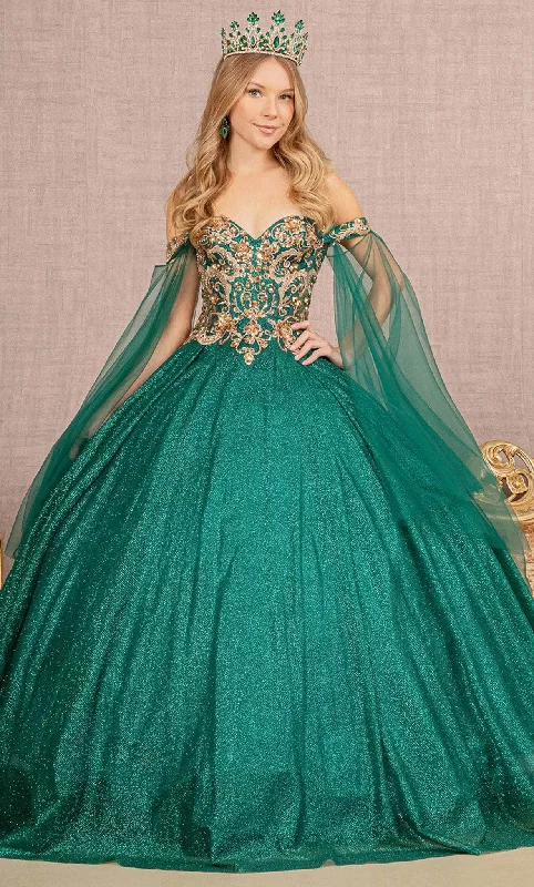 Women’s Fashion Clothing Elizabeth K GL3139 - Off-Shoulder Caped Ballgown