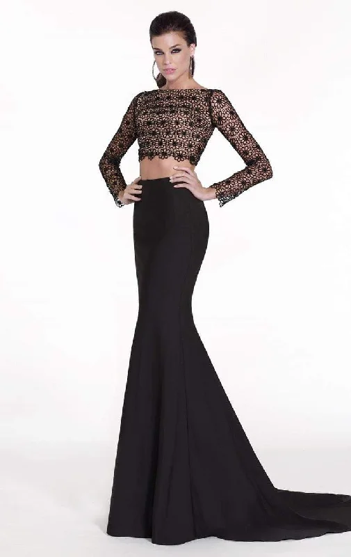 Premium Style Tarik Ediz - Floral Long Sleeve Gown 92535