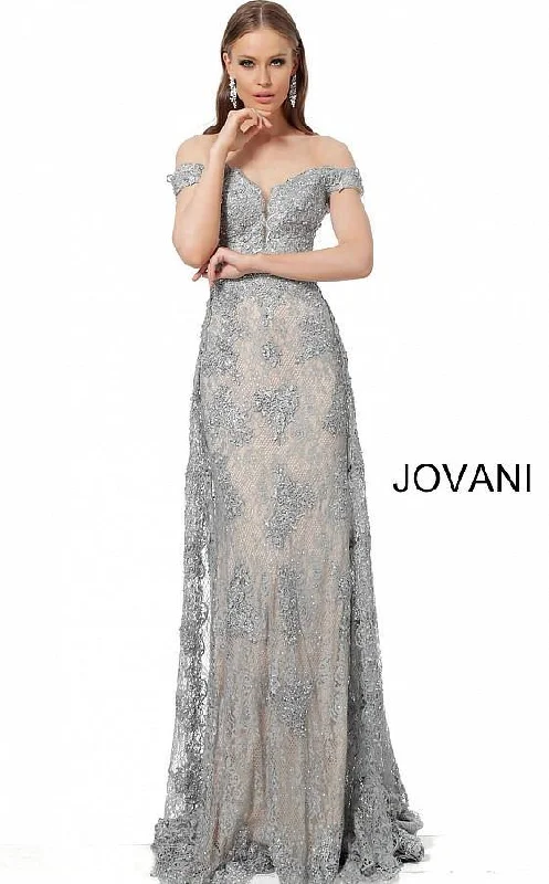 Signature Style Essentials Jovani 2234 Long Off the Shoulder Lace Evening Gown