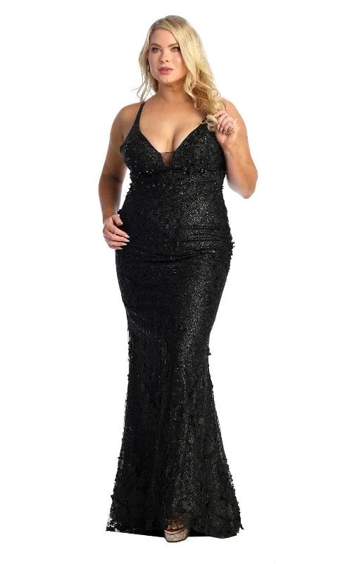 Winter Wardrobe Clearance May Queen RQ7932 - Embellished V-Neck Evening Gown