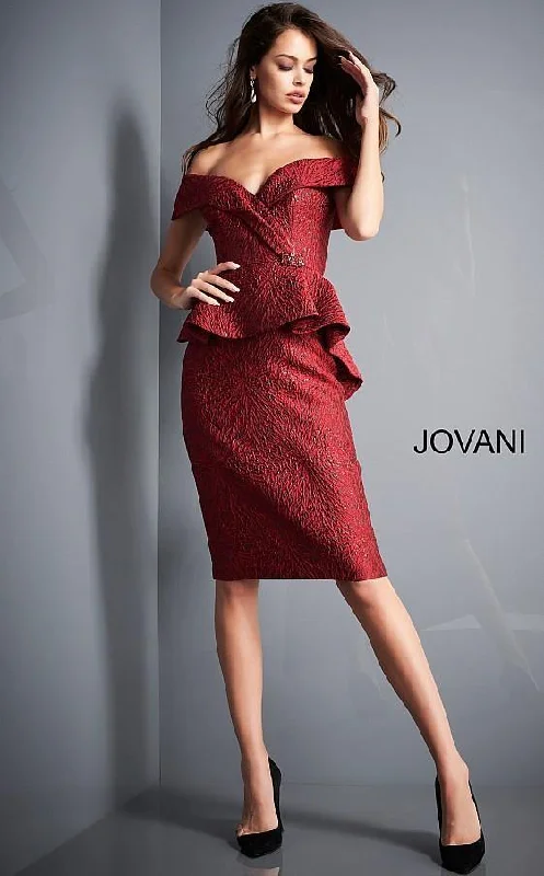 Effortless Everyday Wear Jovani 04157 Short Off the Shoulder Cocktail Dress