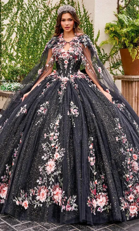 Street Chic Discounts Rachel Allan Bridal RQ3132 - Floral Appliqued Sleeveless Ballgown