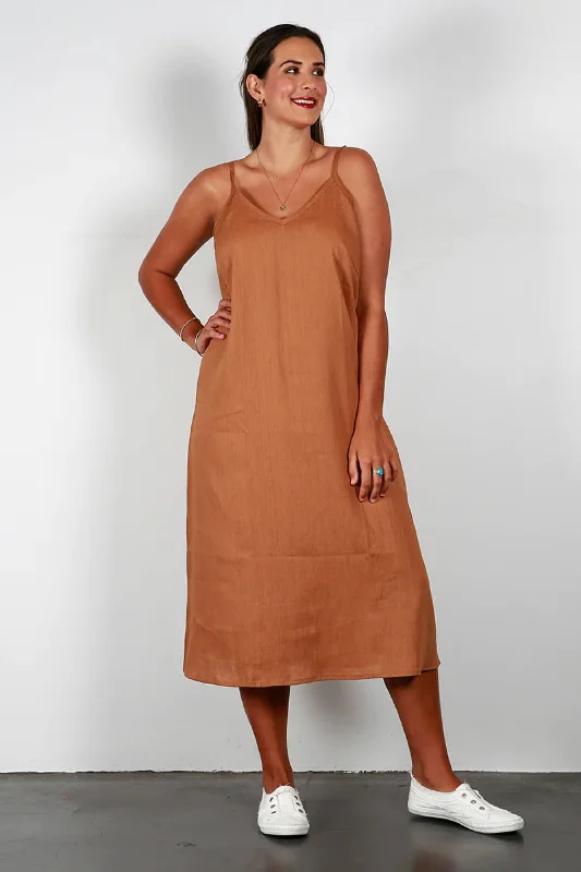 Sophisticated Women's Fashion Zephyr - 1604 Caramel Slip Dress
