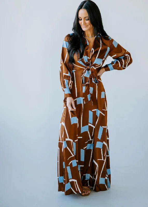 Refresh Your Wardrobe With Exclusive Discounts Zeina Printed Tie Front Dress