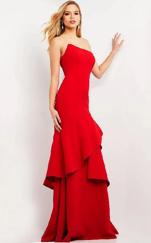 Chic Trends For The Fashion Savvy Jovani 06509 Prom Long Asymmetric Strapless Dress