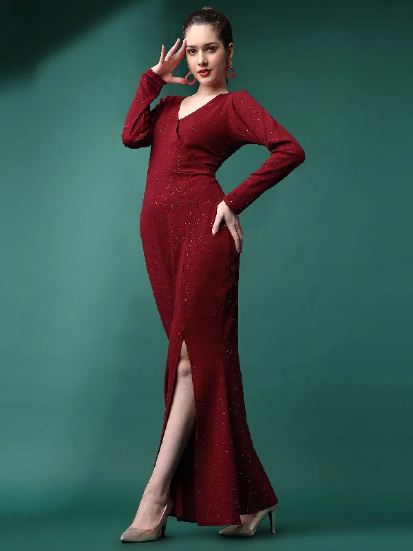 Polished Finish Cotton Lycra Sparkle Print Western Dress