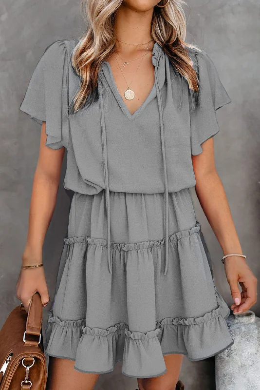Seasonal Picks Glen Smocked Mini Dress - Light Olive