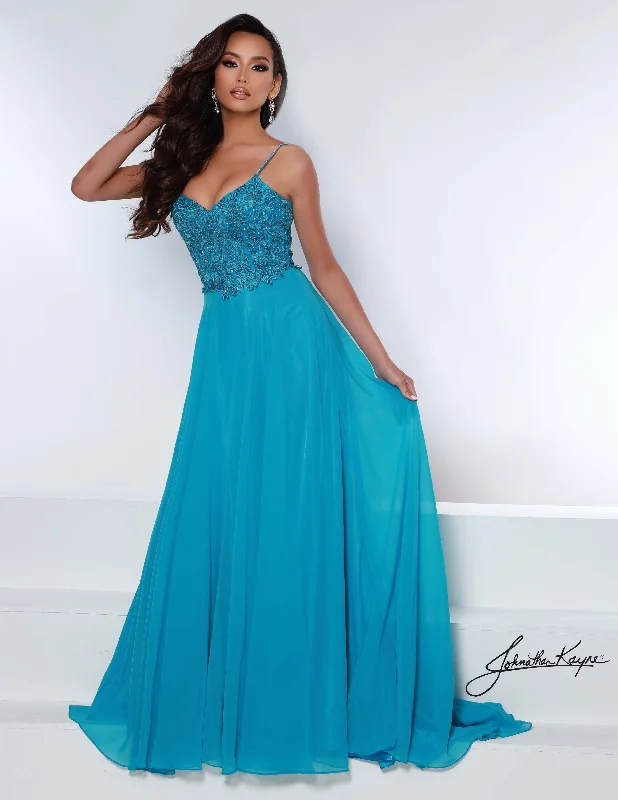 Fashion Sale Johnathan Kayne 2447 Size 2 Lace and Chiffon Long Prom Dress All Occasion Evening Gown