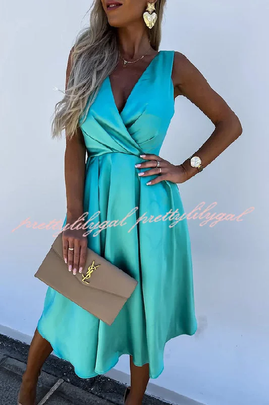 VIP Member Discount Hold You In My Memory Satin Midi Dress